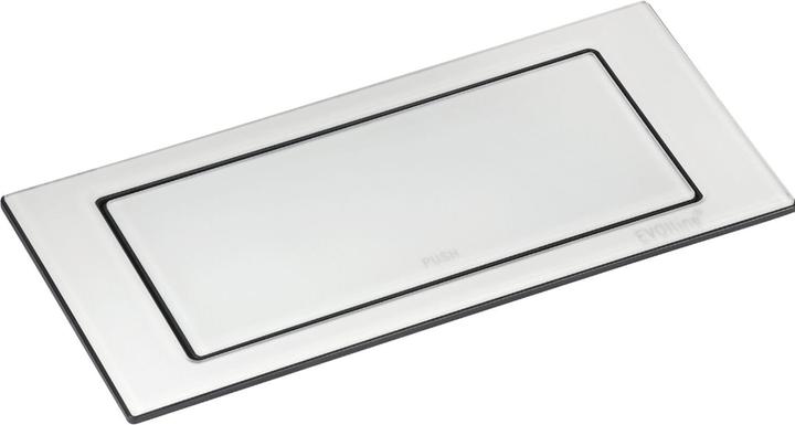 Actual product image Evoline Backflip retractable socket outlet 2gang with USB-C charger, matt white glass
