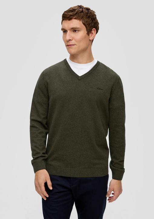 Produktbild S.Oliver Strickpullover Strickpullover mit Logo-Stickerei (3XL)