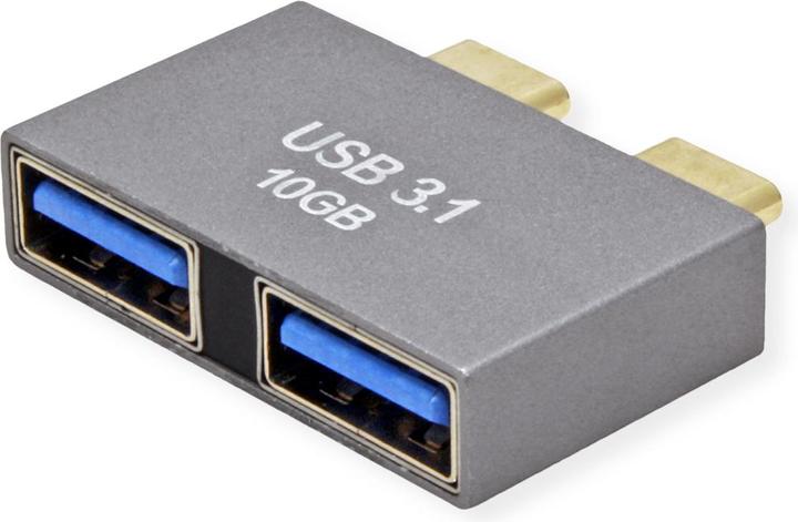 Produktbild Roline USB3.2Gen2 Adapter, 10Gbit/s, 2xC(ST) - 2x A(BU), 3A (USB 3.2 Gen 2)