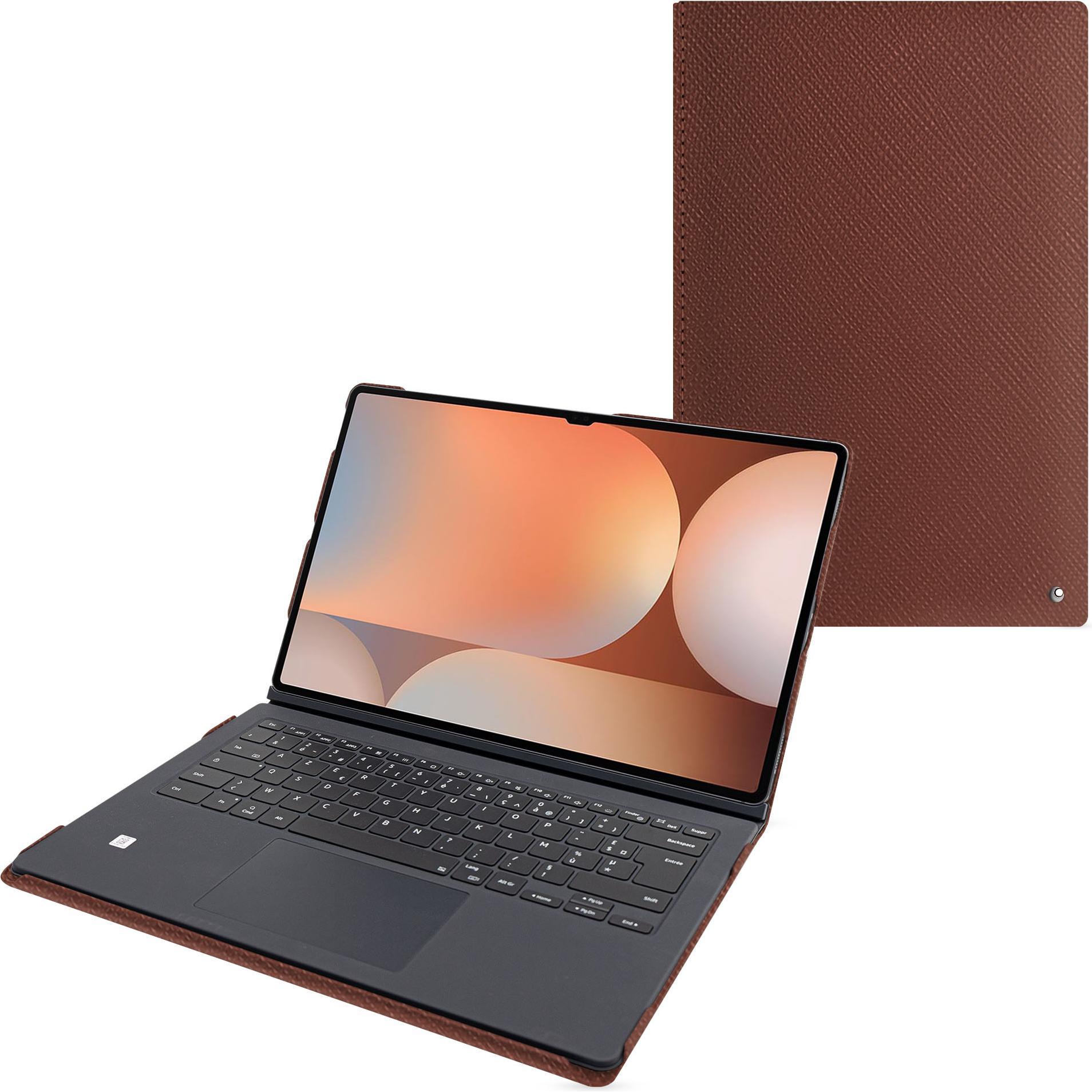 Noreve Samsung Galaxy Tab S10 Ultra Ledertasche kompatibel Book Cover Keyboard (Galaxy Tab S10 Ultra), Tablet Hülle, Bra...