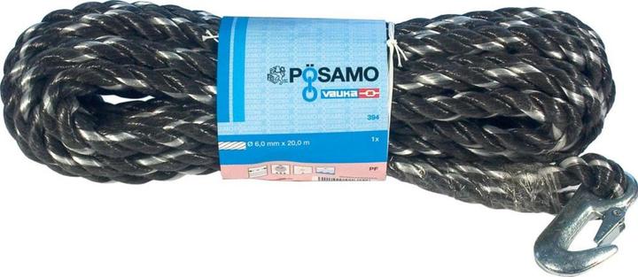 Magni Format 4011645010435 – Seil m. Haken PP 14 mmx30mschwarz-weiss (30 m)