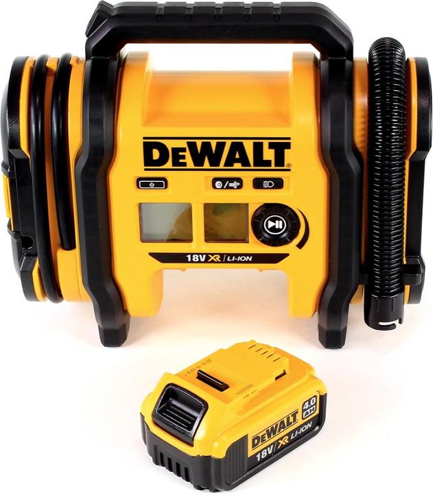 1x DeWALT DCC018 N Akku-Luftkompressor, 1x DeWALT DCB182 4,0 Ah Akku, ohne Ladegerät