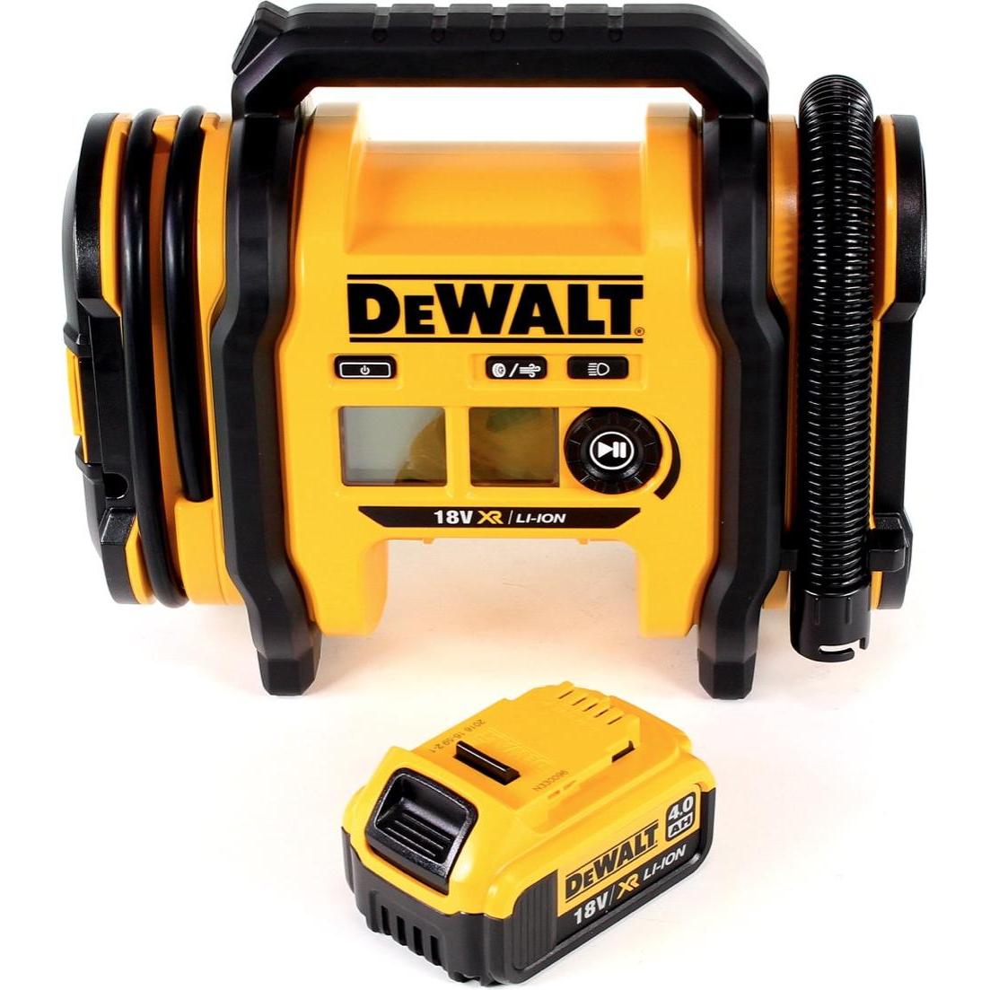 DeWalt, Kompressor, DCC 018 N Akku Luftkompressor 18V 11bar KFZ + 1x Akku 4,0Ah - ohne Ladegerät (11 Bar, 14.70 l)