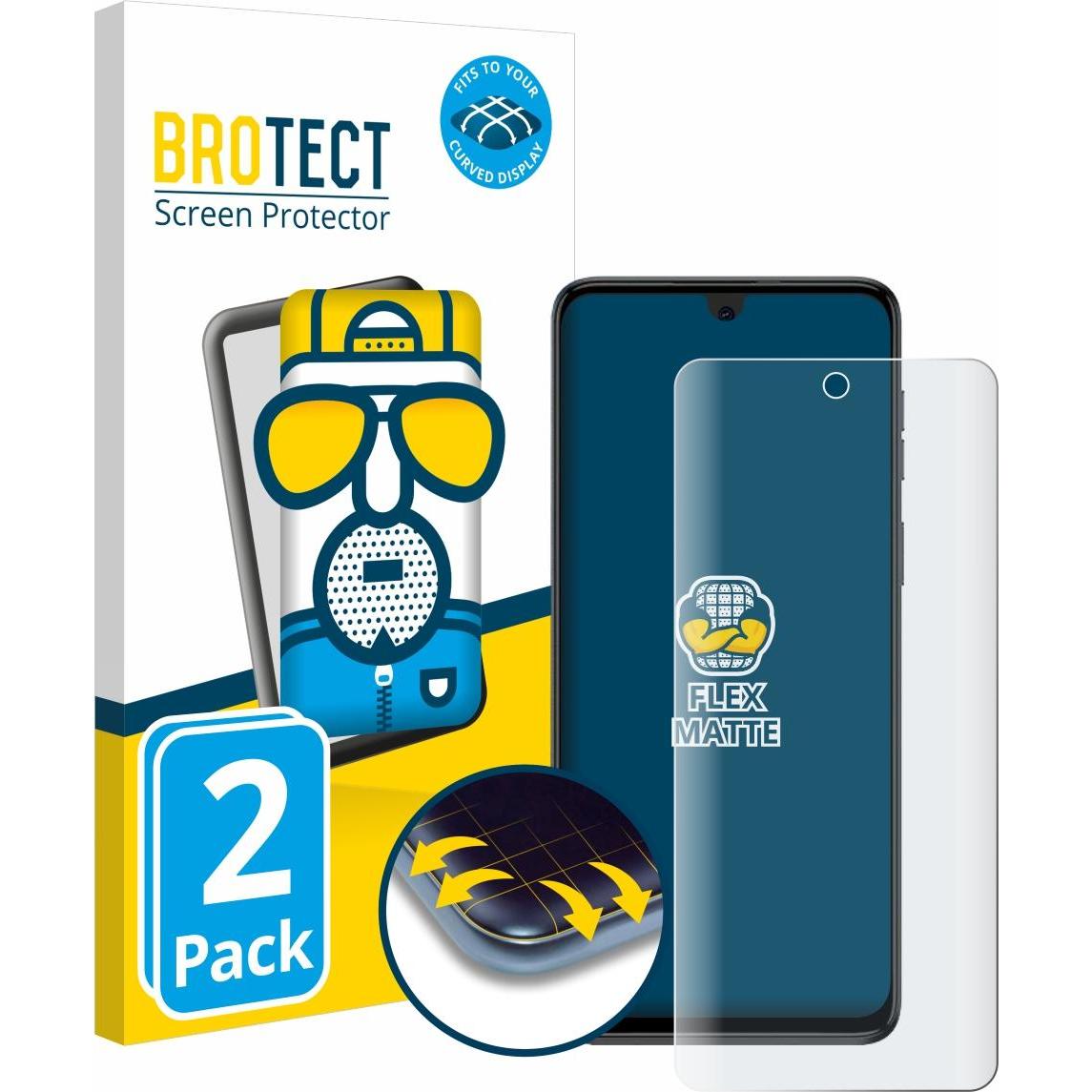 BROTECT Full-Cover Displayschutz Matt (2 Stück, Motorola Moto G54), Smartphone Schutzfolie, Grau