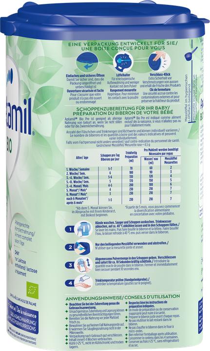Actual product image Aptamil Organic Pre (800 g, from birth)