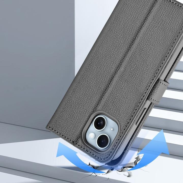 Produktbild Dux Ducis Lawa Leather Case for iPhone 15 - Gray (Apple iPhone 15)