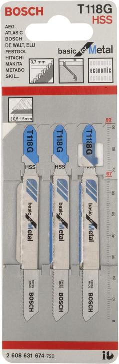 Actual product image Bosch Professional Zubehör T 118 G Basic for Metal