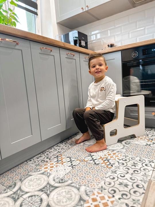 Produktbild Tupti.wood Tritthocker - Kinderhocker mit Stufen Weiss