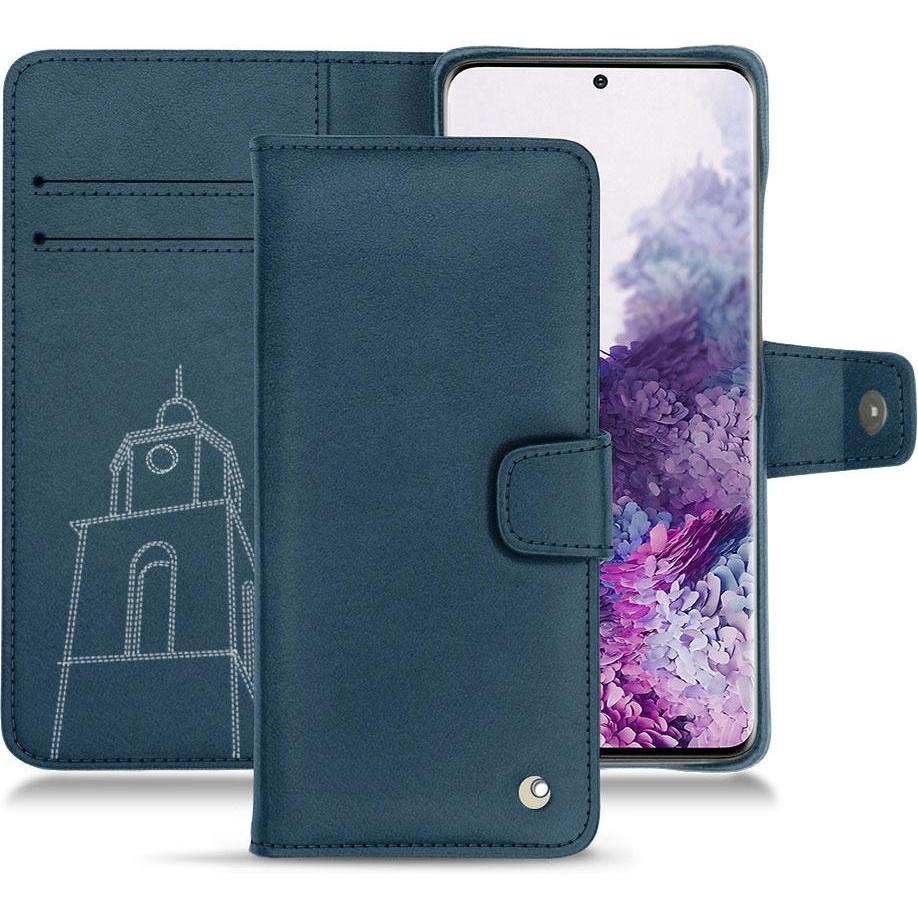 Noreve Lederschutzhülle Wallet (Samsung Galaxy S20), Smartphone Hülle, Blau