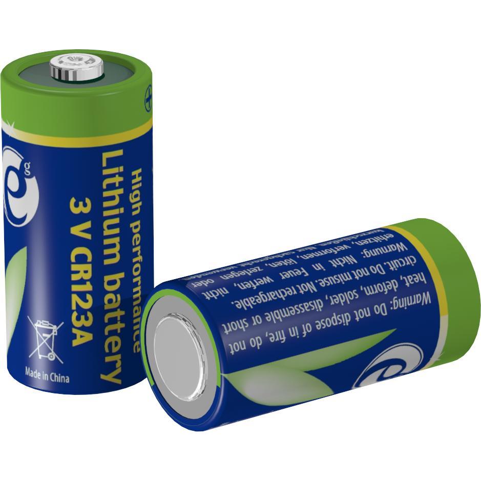 Gembird EC-BA-CR123-01 Batteria domestica Batteria al litio usa e getta (1 pz., CR123A, 1500 mAh), Batterie + pile