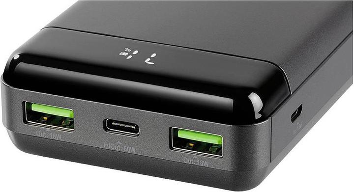 Actual product image Deltaco Powerbank (20000 mAh, 74 Wh)