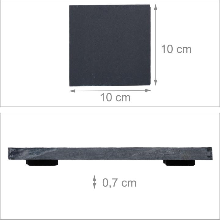 Produktbild Relaxdays 10x Schieferuntersetzer (10x, Glasuntersetzer)