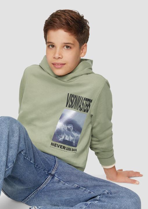 Produktbild S.Oliver Sweatshirt Wärmendes Kapuzen-Sweatshirt mit Frontprint (158, 164)