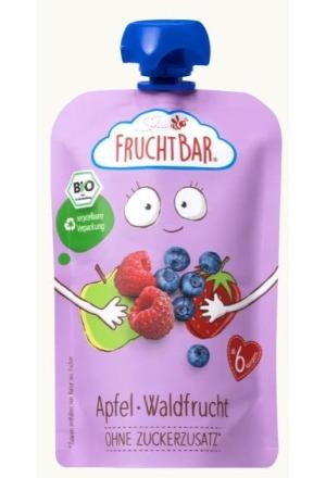 Actual product image Fruchtbar Fruit Puree Organic Apple Forest Fruit Btl 100 g (109 g)