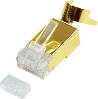Actual product image LogiLink RJ45 connector, Cat.6A/Cat.7/Kat.7A/Kat.8.1 shielded, gold-plated brass housing, gold-plated co (Network cable plug)