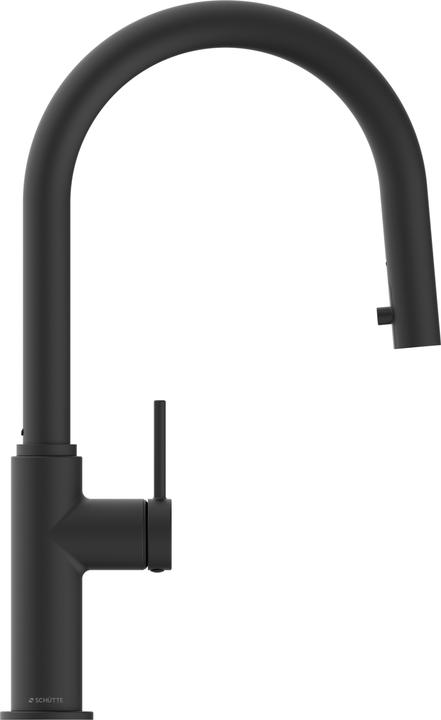 Produktbild Schütte Wasserhahn Küche BLACKPOOL Spültischarmatur Schwarz matt Ausziehbar Schwenkbar 79566