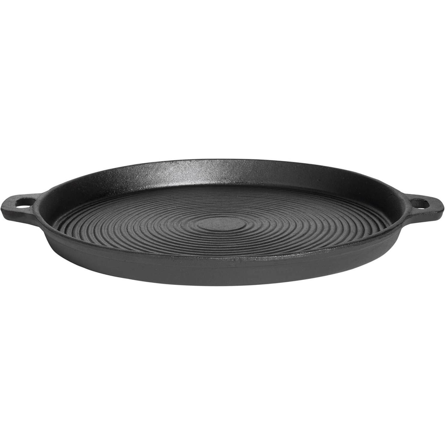 Paella World Gusseisenpfanne Ø 35 cm x 3 cm hoch, Pfanne + Kochtopf, Schwarz