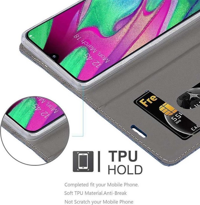 Produktbild Cadorabo Book Jeans Optik Cover (Samsung Galaxy A40)