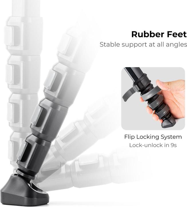 Actual product image K&F Concept M1+BH-36L Magnesium Aluminum Alloy Tripod (Metal)