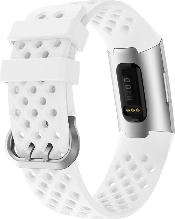 Actual product image Cover-Discount Fitbit Charge - silicone sports bracelet perforated white (Silicone, Charge 3, Charge 4)