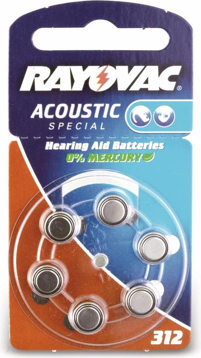 Actual product image Rayovac acoustic special (6 pcs., A312, 180 mAh)