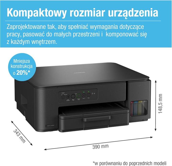 Actual product image Brother Urządzenie wielofunkcyjne DCP-T430W (Ink tank, Colour)