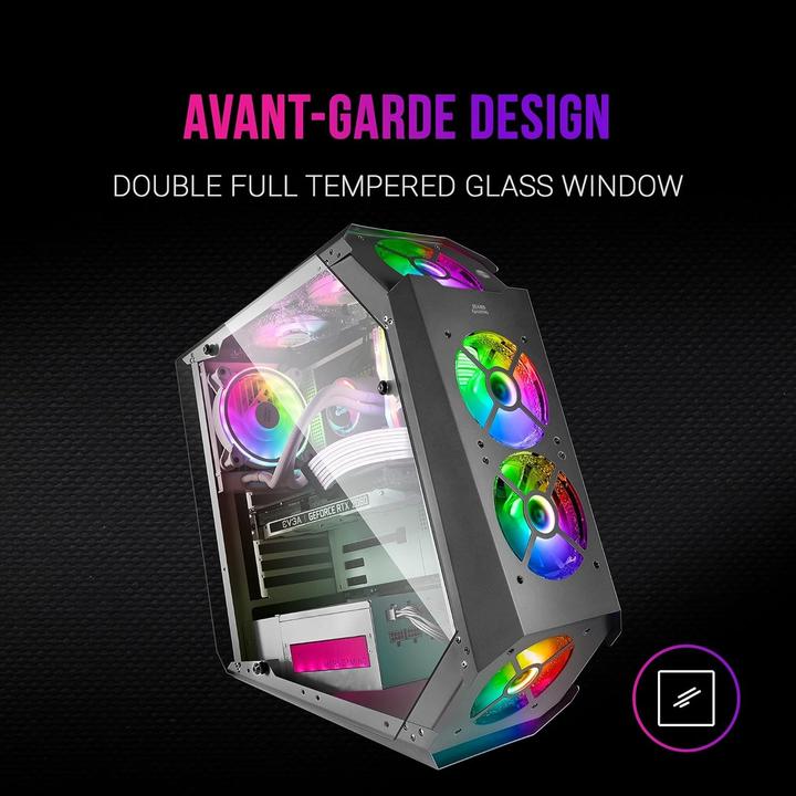 Produktbild Mars Gaming Boitier Moyen Tour Atx Mc51 RGB Avec Panneaux Vitrés (Noir) (ATX, mATX, Mini-ITX)