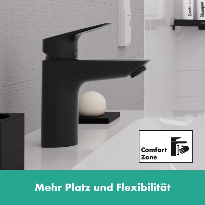 Produktbild hansgrohe HG Einhebel-Waschtischmischer 100 LOGIS DN 15 m PushOpen AG mattschwarz