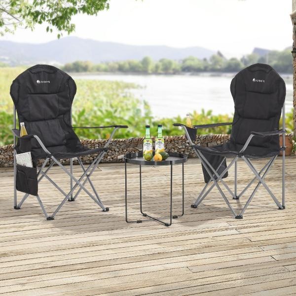 Produktbild Juskys Campingstuhl Lido mit Getränkehalter & Tasche