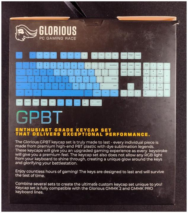 Produktbild Glorious PC Gaming Race GPBT Keycaps - 114 PBT Tastenkappen, ANSI, US-Layout, Caribbean