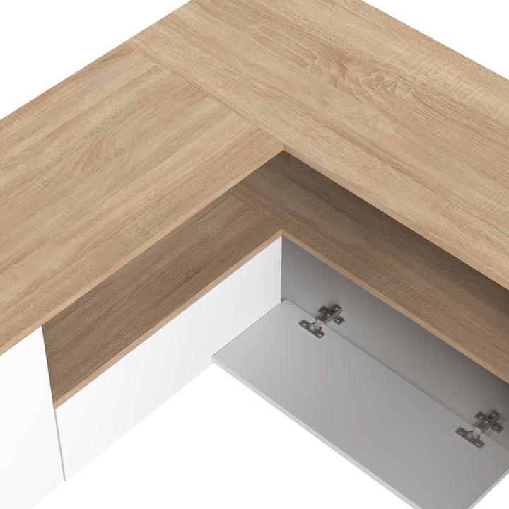 Immagine prodotto Temahome Porta TV angolare bianco e rovere (40 x 46 cm)