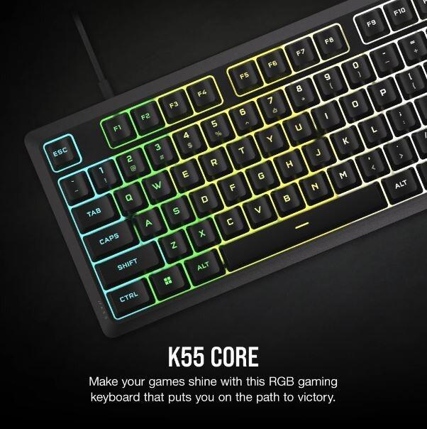 Actual product image Corsair K55 CORE RGB Gaming Keyboard (US, Cable)
