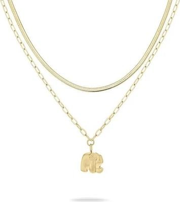 Tamaris Elegant Set Of Gold-Plated Necklaces Little Elephant (Edelstahl)