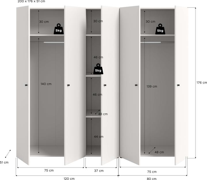 Produktbild Xonox Home Darwin (200 x 51 x 176 cm)
