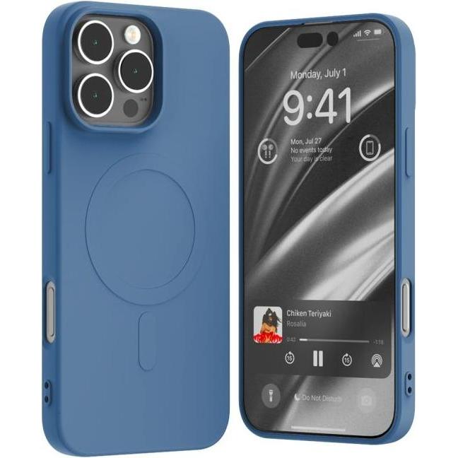 Goospery Semi Silicone MagSafe Series (Apple iPhone 16 Pro Max), Smartphone Hülle, Blau