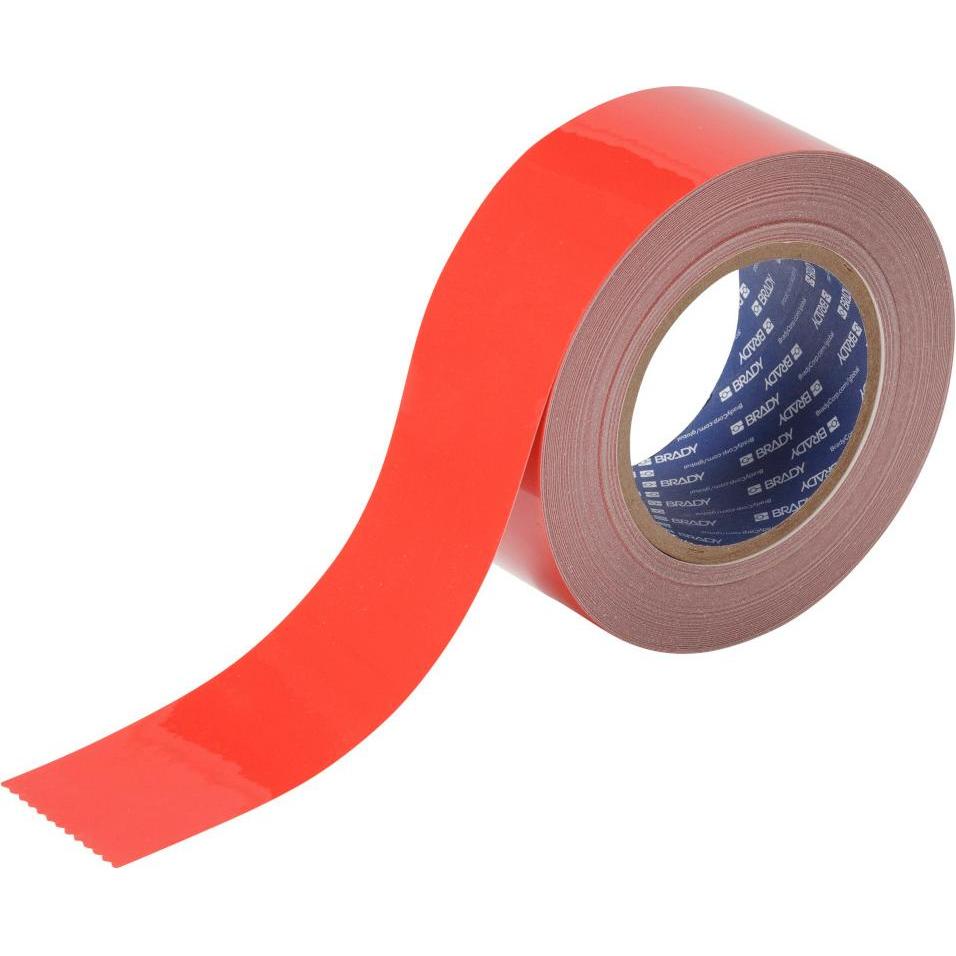 Brady, Klebeband, B-514, ToughStripe, Bodenmarkierbänder, Polyester, rot, 50,8mm x 30m (50.80 mm)