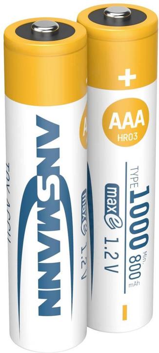 Produktbild Ansmann 1311-0029 Micro (AAA)-Akku NiMH 800 mAh 1.2 V 2 St. (2 Stk., AAA, 800 mAh)
