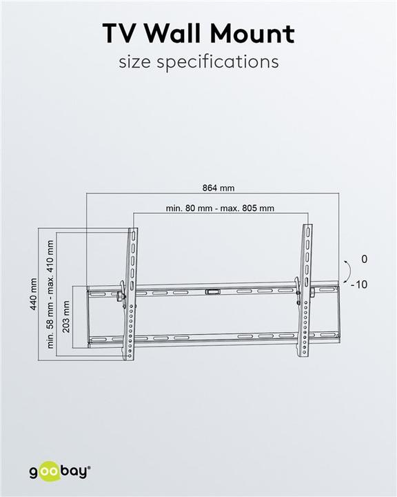 Productafbeelding Goobay Basis Kanteling (Muur, 100", 75 kg)
