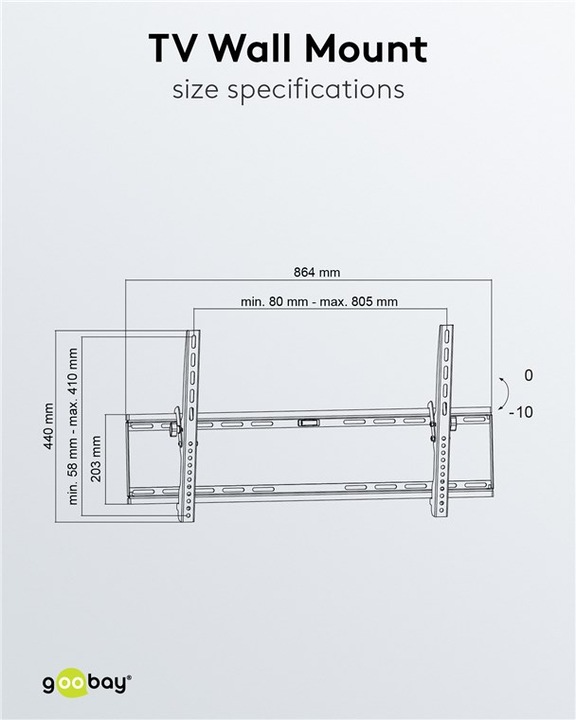 Produktbild Goobay Basic Tilt (Wand, 100", 75 kg)