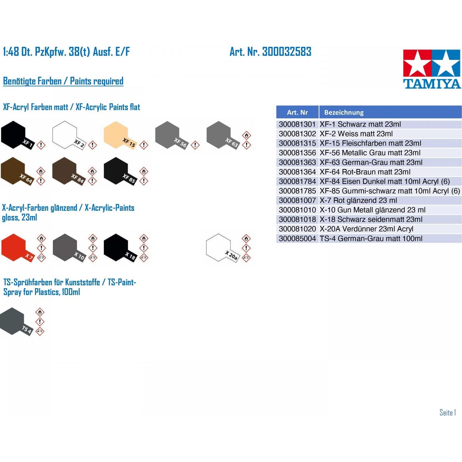 Thumbnail - Tamiya German Panzerkampfwagen 38(t) Ausf.E/F