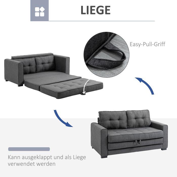 Image du produit Swisshandel24 Schlafsofa Klappsofa 2-Sitzer Stoffsofa Bettsofa Sofa mit Schlaffunktion Sofagarnitur Leinen-Touch G (Canapé-lit)