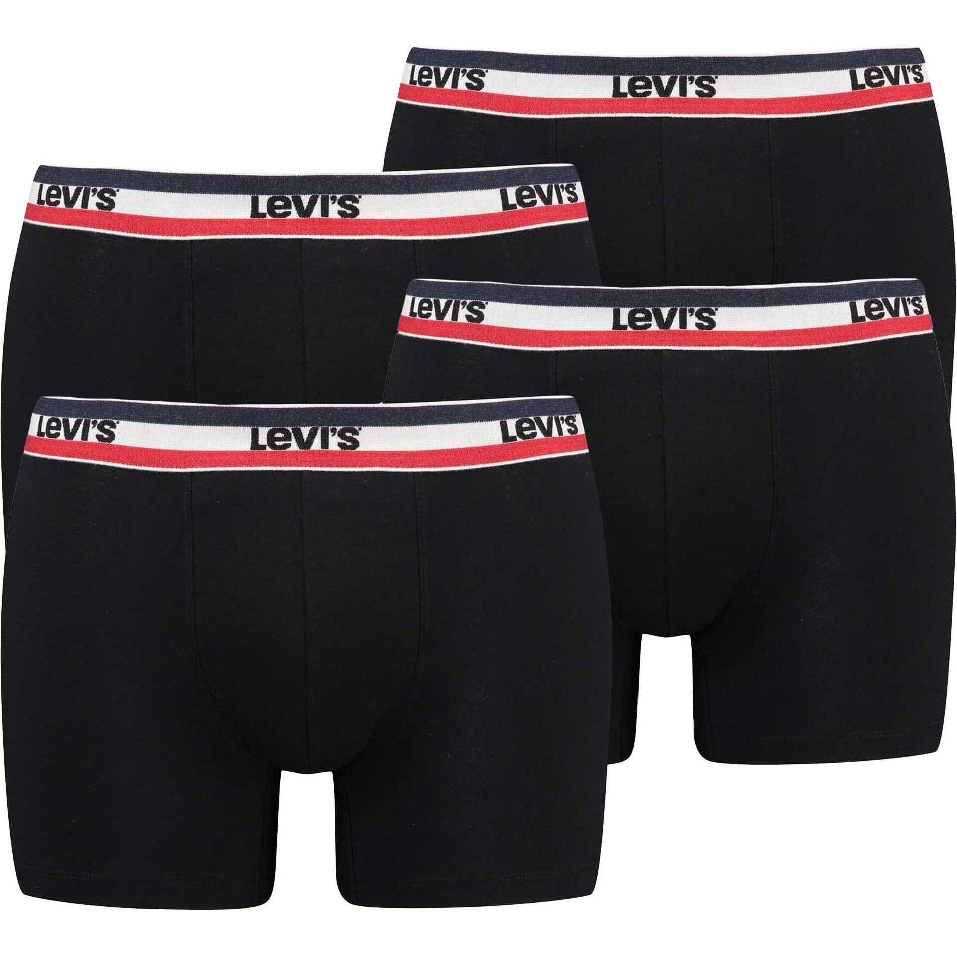 Levis, Herren, Unterhosen, Boxershort Casual Stretch, Schwarz, (L, 4er Pack)