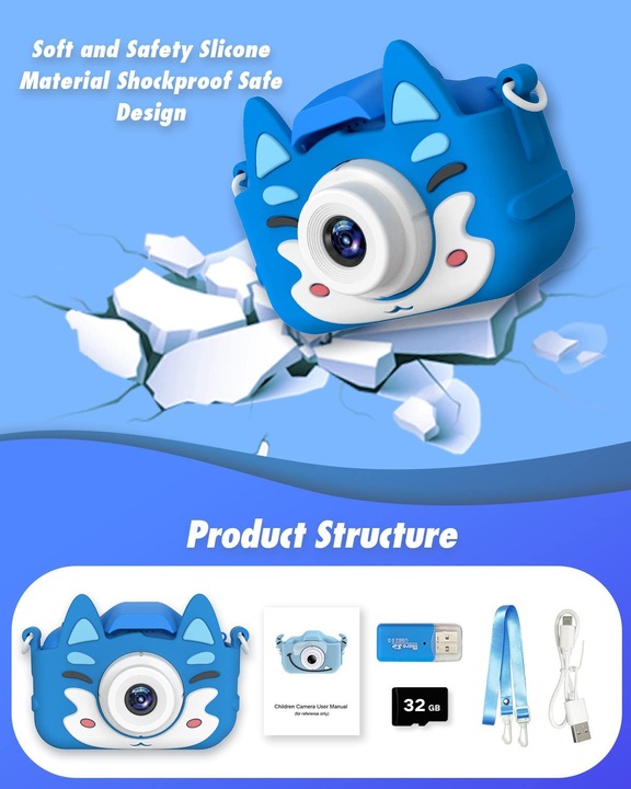 Actual product image Slothcloud Kids Selfie Camera (Blue)