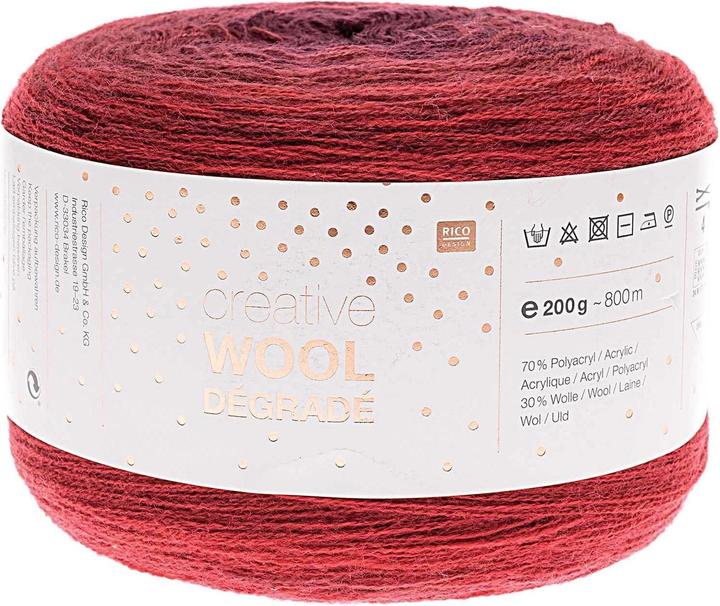 Actual product image Rico Design Wool Creative Wool Dègradé 200 g Bordeaux (800 m)