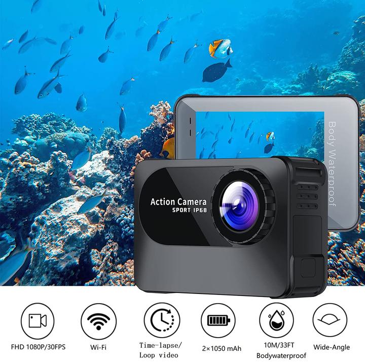 Actual product image Jadfezy Action Cam Sport IP68