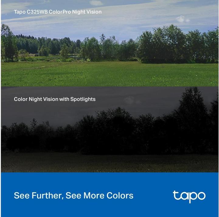 Actual product image TP-Link Tapo C325WB 4MP QHD Outdoor Camera ColourPro MicroSD (2688 x 1520 pixels)