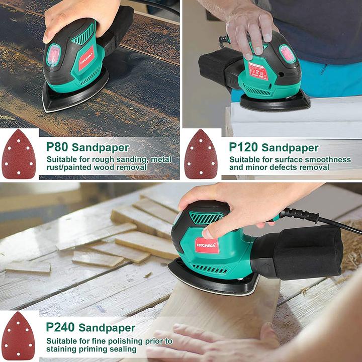 Actual product image Hychika Orbital sander 200W incl. 12 sanding sheets (Sander)