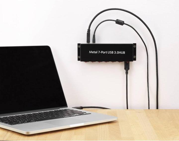 Produktbild Renkforce 7 Port USB 3 Hub Metall, schaltbar (USB-B, 7 Ports)