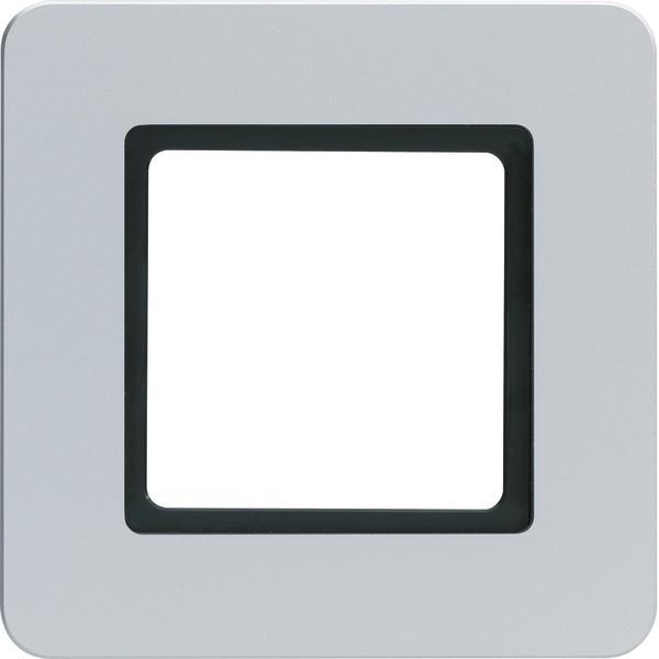 Berker, Zubehör Schalterprogramm, Rahmen 1fach Q.7 für LED-Beleuchtung durch LED-Modul, alu samt