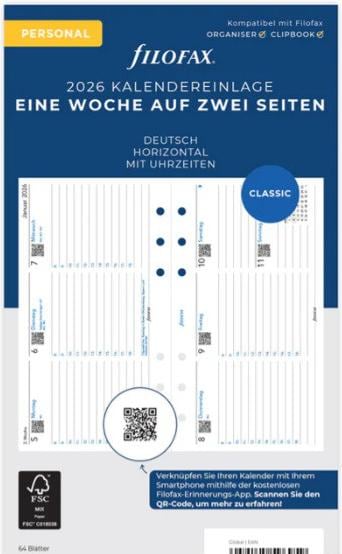 Produktbild Filofax PE-INH.1W/2S.HORIZONTAL (Deutsch)